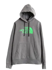 【お得なクーポン配布中!】 ノースフェイス プリント スウェット フード パーカー メンズ М 古着 The North Face プルオーバー 裏起毛 トレーナー アウトドア グレー