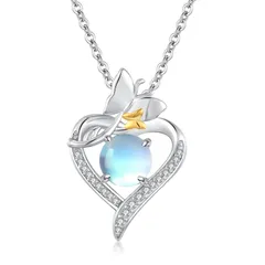 【数量限定】45+5cmアジャスター チェーン付き アクセサリー 月長石 シルバーネックレス ジュエリー チョウチョウ 女性 プレゼント 金属アレルギー対応 贈り物 ペンダント ギフト 誕生日 蝶々 クリスマス ムーンストーン ホワイトデー 母の日 レディース