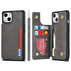 【人気商品】ボタン磁気 スタンド機能 多機能 軽量 iPhone iPhone 13 13 カード収納 スマホケース IC 耐衝撃 PUレザー 背面手帳型 滑り防止 ケース縄掛け 全面保護 アイフォン13 ストラップ ケース ケース 携帯カバー iPhone1
