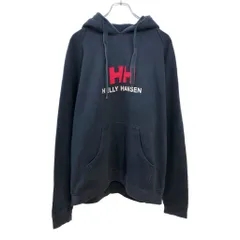 HELLY HANSEN ヘリーハンセン ロゴ スウェット パーカー アウトドア ネイビー(メンズ XL)中古 古着 V2269