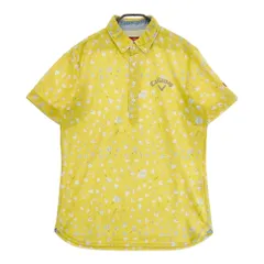 サイズ：L CALLAWAY キャロウェイ レッドレーベル 半袖ポロシャツ ボタンダウン 花 総柄 イエロー系 [240101446764] ゴルフウェア メンズ ストスト