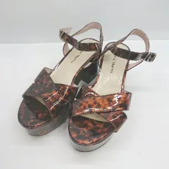 ◇ ORiental Traffic オリエンタルトラフィック 総柄 サンダル サイズM ブラウン系 レディース E  【1407180061361】