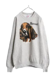 【お得なクーポン配布中!】 80s 90s USA製 ドッグ アート イラスト プリント スウェット メンズ レディース XL / 古着 ヴィンテージ トレーナー 裏起毛 大きいサイズ