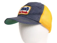 【お得なクーポン配布中!】 デッドストック 80s USA製 ワッペン 刺繍 デニム 切替 メッシュ ベースボール キャップ メンズ レディース S M / 帽子 80年代 ヴィンテージ