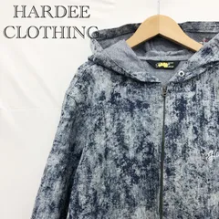 HARDEE CLOTHING 長袖パーカー ブルゾン サイズL デニム グレー系 フ―ディー コットン アウター ＺＩＰ パーカー メンズ