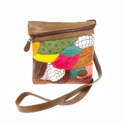 IBIZA イビサ  ショルダーバッグ   ブラウン マルチレザー レディース パッチワーク　240001151035