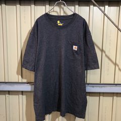 347 Carhartt 半袖 ポケットTシャツ XL 杢ダークグレー ビッグサイズ カーハート ロゴ 古着卸 アメリカ仕入