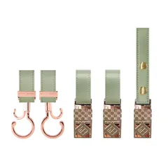 【在庫処分】PKG-Kusumiグリーン ドレスアップセット 360度回転式バギーフック ダブルフック&シューズクリップ&ブランケットクリップの3点セット e.x.p.japon e-dup29