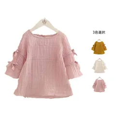 キッズ インナーブラウス 春秋 おしゃれブラウス インナーウエア フリル プルオーバー トップス シャツ 長袖 リボン リボンブラウス 無地 フリルブラウス  女の子  送料無料 シンプル カジュアル#ljt0291