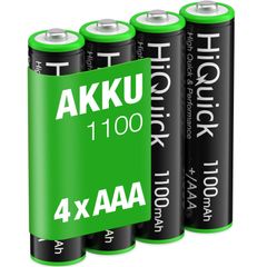 【新着商品】HiQuick 充電池 単4 ニッケル水素電池 高容量1100mAh 単4電池 充電式4個パック 約1200回使用可能 単4ソーラーライトよう 1.2V ni-mh aaa 単四 充電池