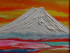 ≪国美協≫TOMOYUKI・友之、『雪の富士山』、油彩画、F6号：40,9×31,8cm、油絵一点物、新品高級油彩額付、直筆サイン・真作保証付