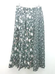 ◇ OZOC オゾック ウエストゴム 花柄 大人 ロング フレア スカート サイズ38 ブラック レディース E 【1310050023904】