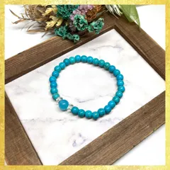 青瑪瑙 &ターコイズ ブレスレット パワーストーン   8mm×6mm / メンズ レディース 男性 女性 お守り ハンドメイド ★