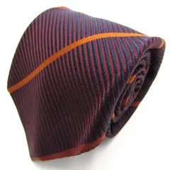 クリケット ブランド ネクタイ ストライプ柄 格子柄 シルク 日本製 PO メンズ ブラウン CRICKET 【中古】