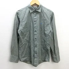 H■バーバリーブラックレーベル/BURBERRY BLACK LABEL スモールドット柄 長袖シャツ【2】カーキ/MENS■2【中古】