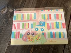 ポーチカード　(本とリオン)