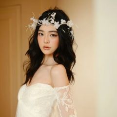 フラワー 花びら お花 シルバー 透かし 髪飾り ヘッドドレス ティアラ 成人式 前撮り 和装 ウエディング ブライダルアクセサリー シンプル 上品