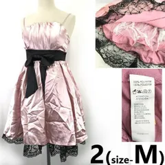 イチオク★ミニ/パーティードレスワンピース【2/M程度/pink/ピンク】ゲストドレス/肩・背中出し/リボン/レース/Aライン/結婚式◆zBH790