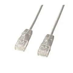 (まとめ)サンワサプライ カテゴリ6準拠極細LANケーブル (ライトグレー、15m) KB-SL6-15【×2セット】