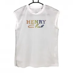 【超美品】ヘンリークラブ ノースリーブハイネックシャツ 白 メッシュ フロントロゴ レディース 40 ゴルフウェア HENRY CLUBのサムネイル