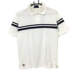 ★特価★【美品】パーリーゲイツ 半袖ポロシャツ 白×ネイビー 袖・胸ライン  メンズ 4(M) ゴルフウェア PEARLY GATES