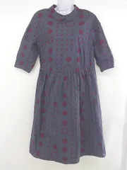 ◇ ◎ chambre de charme シャンブル ドゥ シャーム 総柄 七分袖 膝下丈 ワンピース サイズF グレー系 レッド系 レディース  【中古】 【1206010002792】のサムネイル