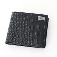 ディーゼル 二つ折り財布 メンズ ブラック 黒 カウレザー クロコ型押し DIESEL X09657 P5469 H9792