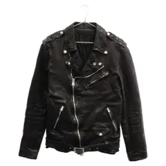 ISAMUKATAYAMA BACKLASH (イサムカタヤマ バックラッシュ) JAPAN SHOULDER GARMENT-DYED DOUBLE RIDERS ジャパンショルダー ダブルライダース ジャケット ブラック 1773-07のサムネイル