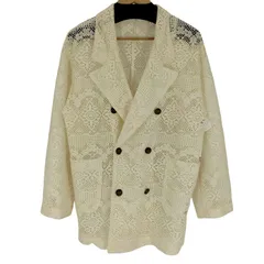 チャオパニック Ciaopanic 24AW 総柄 メッシュ ダブルブレスト テーラード ジャケット レディース ONE SIZE のサムネイル