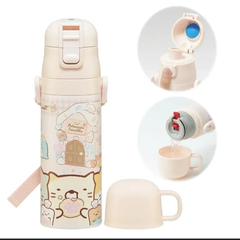 スケーター(skater) 子供用 ステンレス 水筒 2way 直飲み 470ml コップ飲み 430ml すみっコぐらし おかし屋さん 子供に優しい軽量タイプ 女の子 保温・保冷waterbottle スポーツボトル かわいい キッズ 子供 こども 水瓶