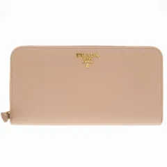 新品同様 プラダ 1ML506 サフィアーノレザー ピンク ラウンドファスナー長財布 財布 1808 PRADA
