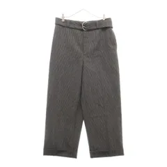 JIL SANDER (ジルサンダー) リングベルト付き ウールチェック柄 ロールアップ トラウザーズパンツ J22KA0230 グレーのサムネイル
