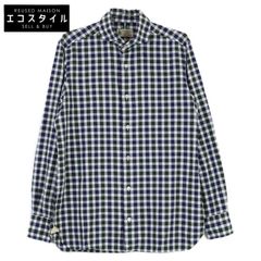 luigiborrelli ルイジボレッリ MA0547146 ギンガムチェック コットン ホリゾンタルカラー 長袖シャツ/ M