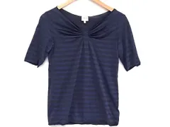 ■美品■ ARMANI COLLEZIONI アルマーニ コレッツィオーニ コットン×ナイロン 半袖 Tシャツ 表記サイズ 42 洋服 ネイビー系 DI8056のサムネイル