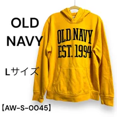 OLD NAVY オールド ネイビー プルオーバー パーカー 裏起毛 フロッキープリント 長袖 ゆったり メンズ  黄 L 送料無料 AW-S-0045