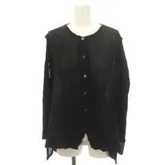 ミーイッセイミヤケ me ISSEY MIYAKE シワ加工 ブラウス 長袖 黒 ブラック /MF ■OSのサムネイル