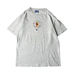 90s ディズニー オフィシャル プーさん 刺繍 半袖 Tシャツ / 90年代 オールド DISNEY 霜降り グレー