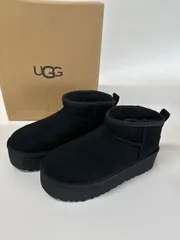 【新品未使用】 UGG アグ クラシックウルトラミニプラットフォーム ブーツ 厚底 ショート ムートン レディース ミニ 1135092 W CLASSIC ULTRA MINI PLATFORM BLK US8 ★