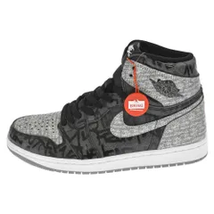 NIKE (ナイキ) AIR JORDAN 1 RETRO HIGH OG REBELLIONAIRE 555088-036 エアジョーダン1レトロハイオージーレベリオネア ハイカットスニーカー US8 ブラック/グレーのサムネイル