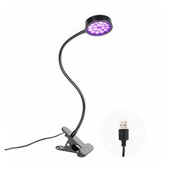 5W 紫外線ライト LEDブラックライト - UV紫外線クリップライト 5W USB給電式 簡単操作 角度調節 385~400nm LED UVライト バーライト レジン用硬化ライト 結婚式 パーティー 舞台 ステージ照明 イルミネーション 蛍光メイク 蛍光剤