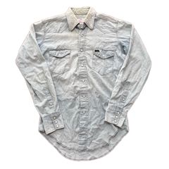 70s アメリカ製 Wrangler 36MW シャンブレーシャツ ラングラー デニムシャツ ウエスタンシャツ 古着 ヴィンテージ