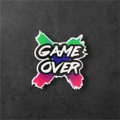 GAME OVERロゴ反射ステッカー（車窓・燃料タンク対応） Sサイズ