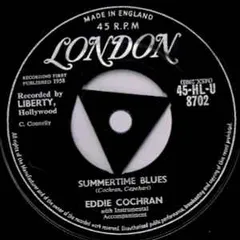 英7” Eddie Cochran Summertime Blues 45HLU8702 London Records /00080