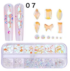 オーロラ　ネイル　パーツ　 ミックス　ストーン ハンドメイド ネイルジュエリー