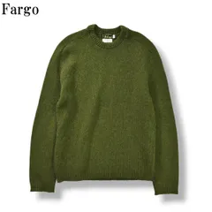 【希少】 80s90sヴィンテージ Fargo ファーゴ ウール ポリエステル クルーネック ニット セーター L オリーブグリーン 無地 メンズ