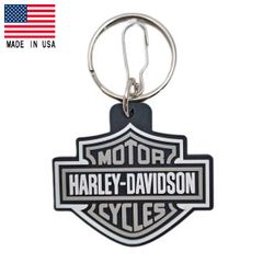 Harley-Davidson ハーレーダビッドソン キーホルダー クラシック バー&シールド キーリング グレー アメリカ製
