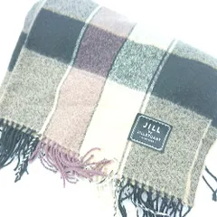 ◇ ⊇ JILL by JILLSTUART チェック柄 ブランドタグ付き マフラー ベージュ ピンク ブラック系 レディース E  【1502180046377】