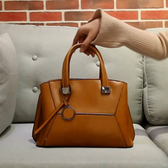 本革レディースバッグ オイルワックス加工 ファッション万能 ハンドバッグ＆ショルダーバッグ
