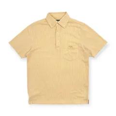 ゴルフ◆Callaway キャロウェイ DRYSPORT ストライプ ボタンダウン BD 半袖 ポロシャツ サイズ M /イエロー/メンズ/スポーツ