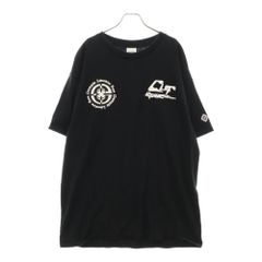 READY MADE (レディメイド) プリントデザイン クルーネック半袖Tシャツ カットソー ブラック RE-CO-BK-00-00-202